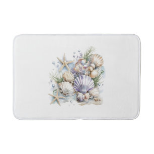 Seashells bath mat