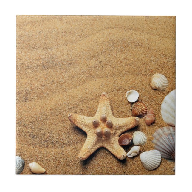 Seashells Beach   Ceramic Tile (Front)