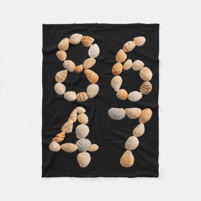 Seashells Beach Funny Summer Vacation Fleece Blanket (Front)