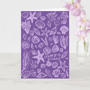 Seashells Beach Shells Ocean Happy Birthday  Card