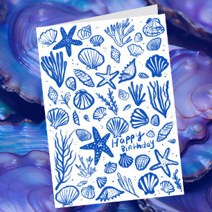 Seashells Beach Shells Ocean Happy Birthday  Card