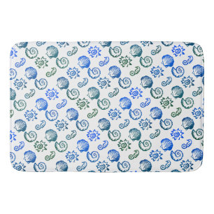 Seashells -  Beach Symbols Pattern Bath Mat