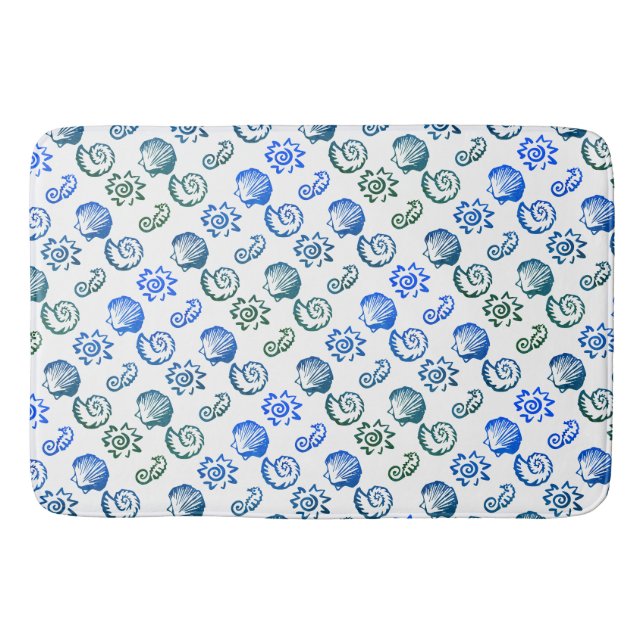 Seashells -  Beach Symbols Pattern Bath Mat (Front)