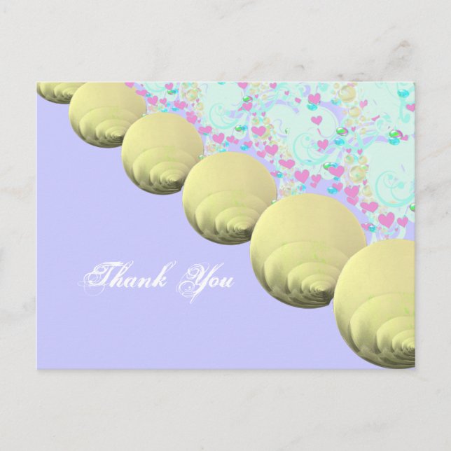 SeaShells Beach Wedding Thank You Postcard (Front)