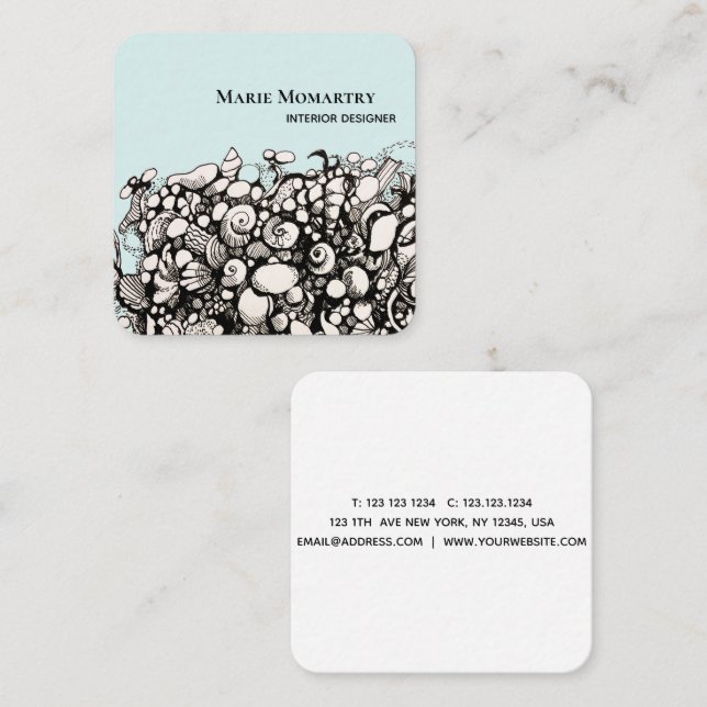 Seashells Black and white Business Card (Front/Back)