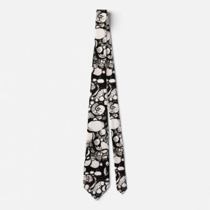 Seashells Black and white Tie