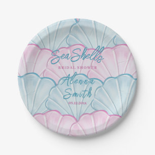 seashells bridal magical bridal shower paper plate