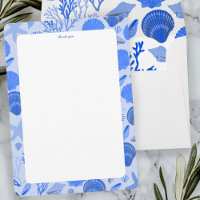 Seashells Bridal Shower Elegant Blue Beach CUSTOM