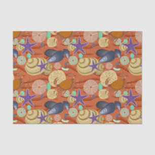 Seashells By The Red Shore Tissue Paper