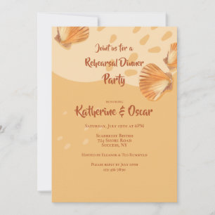 Seashells by the Shore Rehearsal Dinner Party Invitation