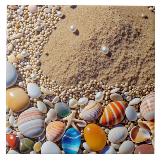 Seashells Ceramic Tile (Front)