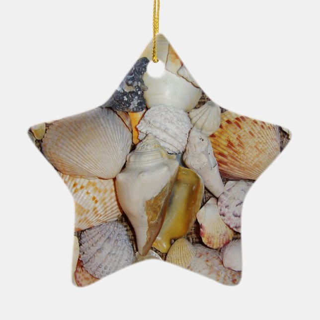 Seashells Ceramic Tree Decoration (Front)