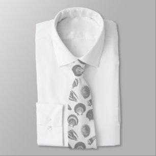 Seashells - Charcoal and silver grey Tie