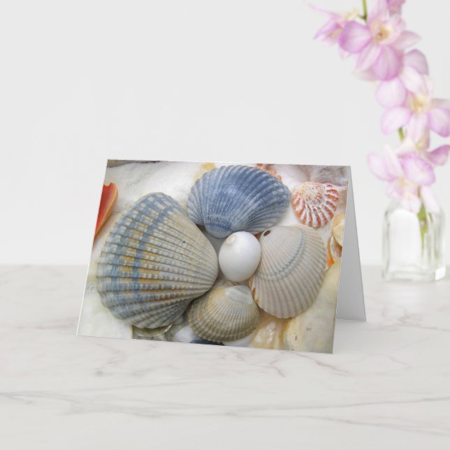 Seashells Christian Friend Birthday Card (Orchid)