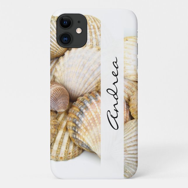 Seashells, Clam Shells, Cockle Shells, Your Name Case-Mate iPhone Case (Back)