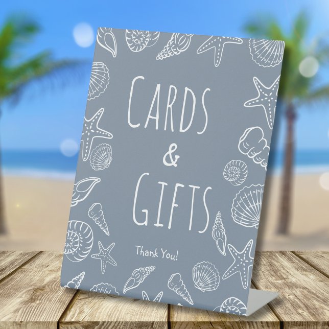 Seashells Coastal Bridal Shower Cards & Gifts Sign (Creator Uploaded)