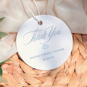 Seashells Coastal Bridal Shower Thank You Favour Tags