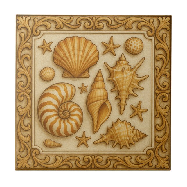 Seashells Collection Ceramic Tile (Front)