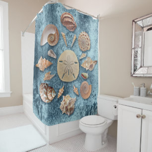 Seashells collection shower curtain