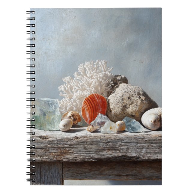 Seashells Coral Coastal Still Life Notebook (Front)