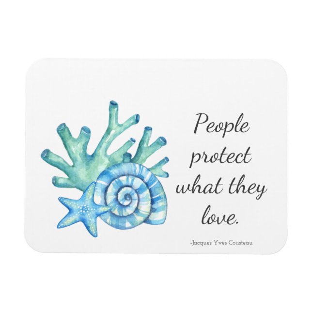 Seashells & Coral Protect Quote Magnet (Horizontal)