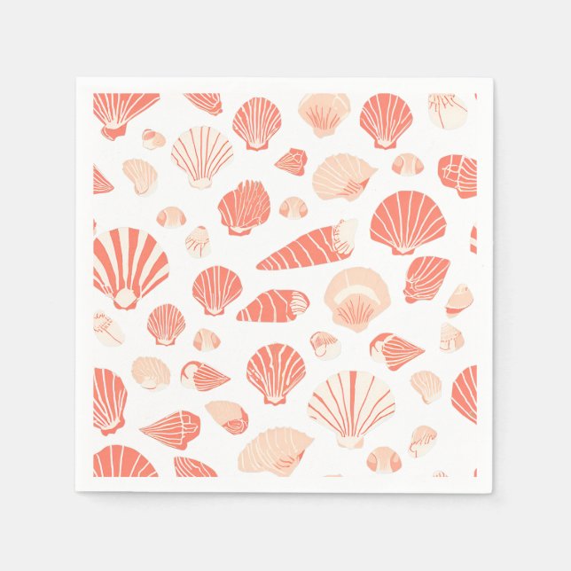 Seashells | Cute Ocean Beach Napkin (Front)