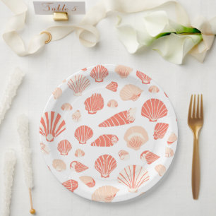 Seashells   Cute Ocean Beach Paper Plate
