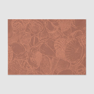 Seashells Earth Tone Terracotta  Ocean Beach Tissue Paper