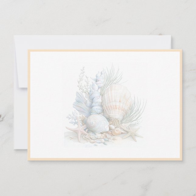 Seashells Flat Note Card (Front)