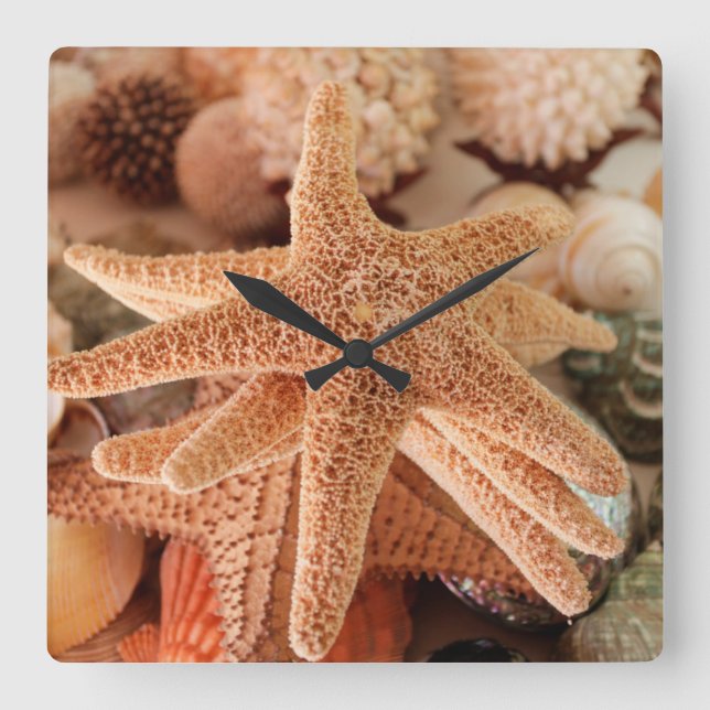 Seashells for sale Zihuatanejo, Mexico Square Wall Clock (Front)