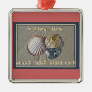 Seashells Greetings From IBSP Seaside Park NJ Metal Ornament