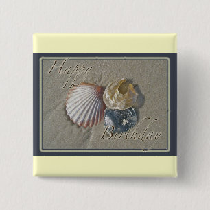 Seashells Happy Birthday Coordinating Items 15 Cm Square Badge