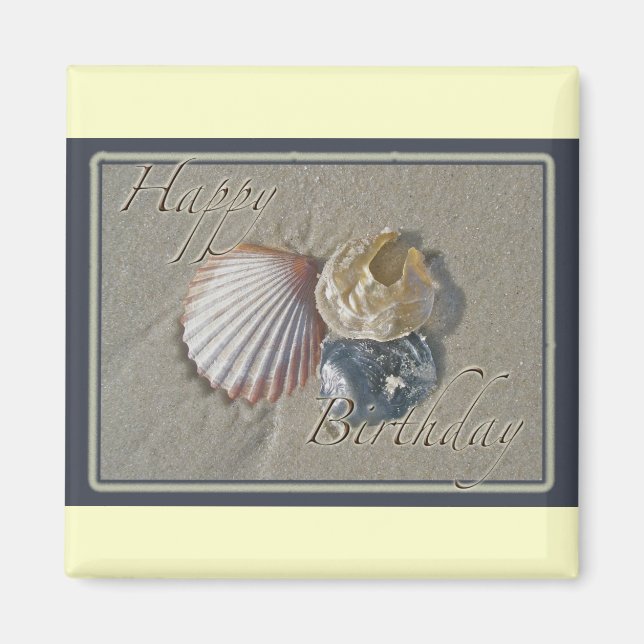 Seashells Happy Birthday Coordinating Items Magnet (Front)