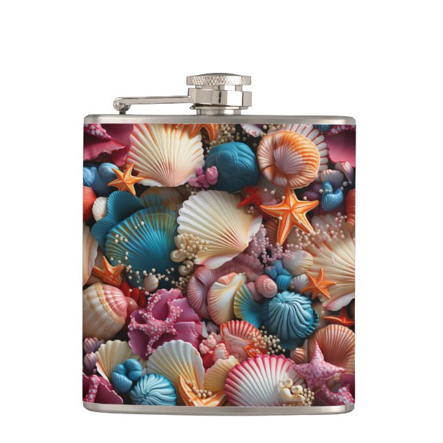 Seashells Hip Flask (Front)