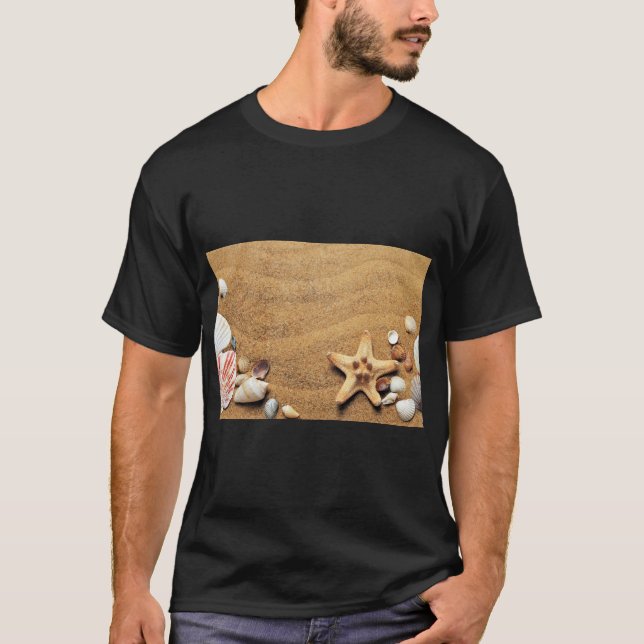 Seashells in Sand Coastal Print Tee (Front)