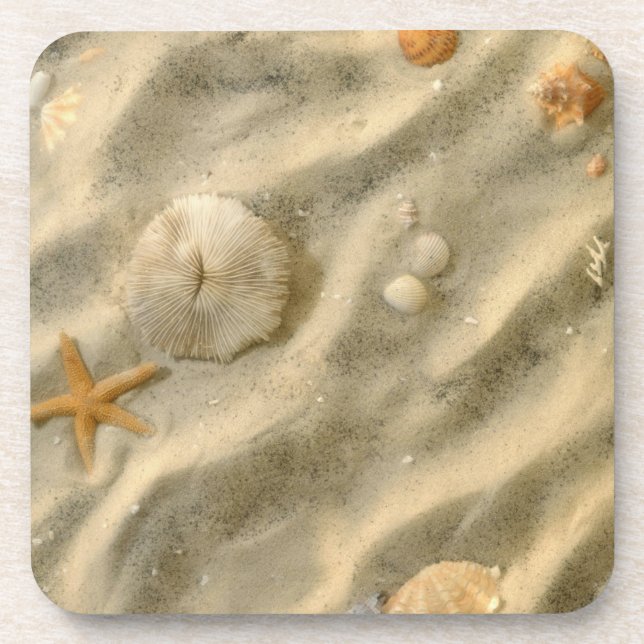 Seashells In Sand Coaster (Front)