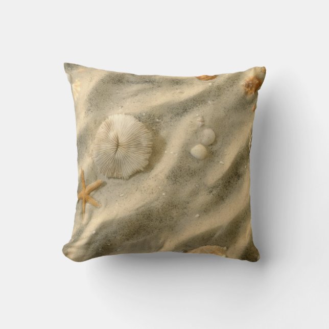 Seashells In Sand Cushion (Front)