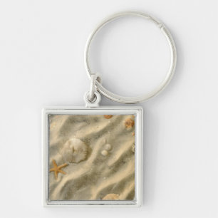Seashells In Sand Key Ring