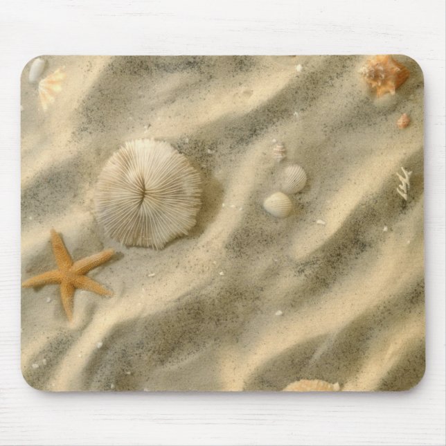 Seashells In Sand Mouse Pad (Front)