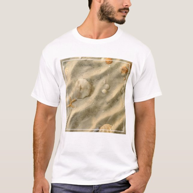 Seashells In Sand T-Shirt (Front)
