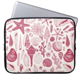 Seashells in Viva Magenta- Colour of the Year 2023 Laptop Sleeve
