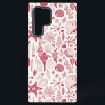 Seashells in Viva Magenta- Colour of the Year 2023 Samsung Galaxy Case<br><div class="desc">Hand-drawn vector pattern with sea shells</div>