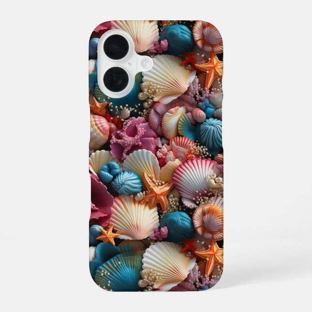 Seashells iPhone 16 Case (Back)