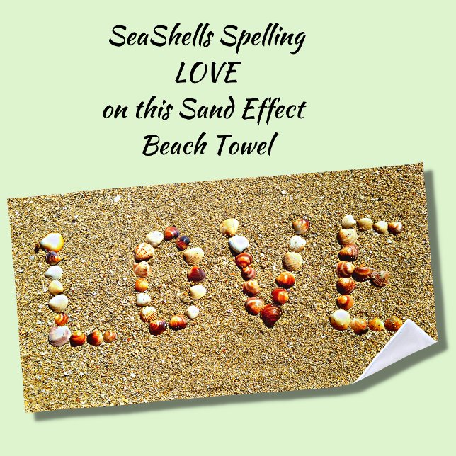 Seashells LOVE on Sand Beach Towel (Creator Uploaded)