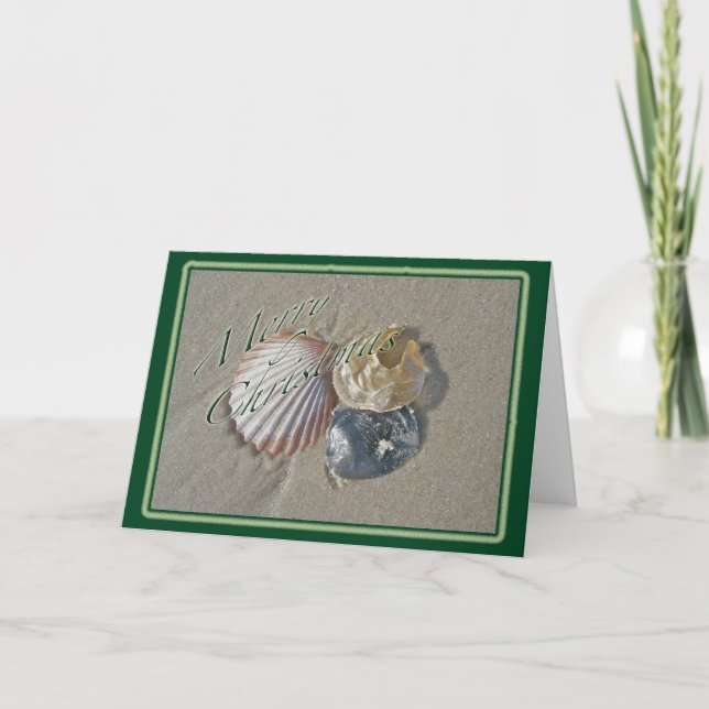 Seashells Merry Christmas Series Holiday Card (Front)