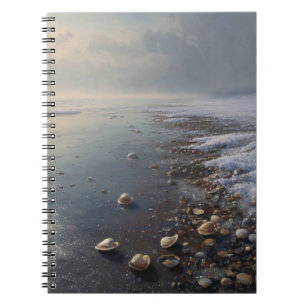 Seashells Misty Ocean Shoreline Notebook