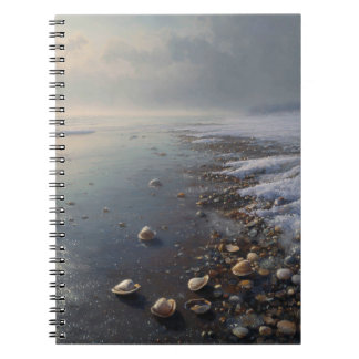 Seashells Misty Ocean Shoreline Notebook
