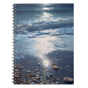 Seashells Moonlit Ocean Shore Notebook