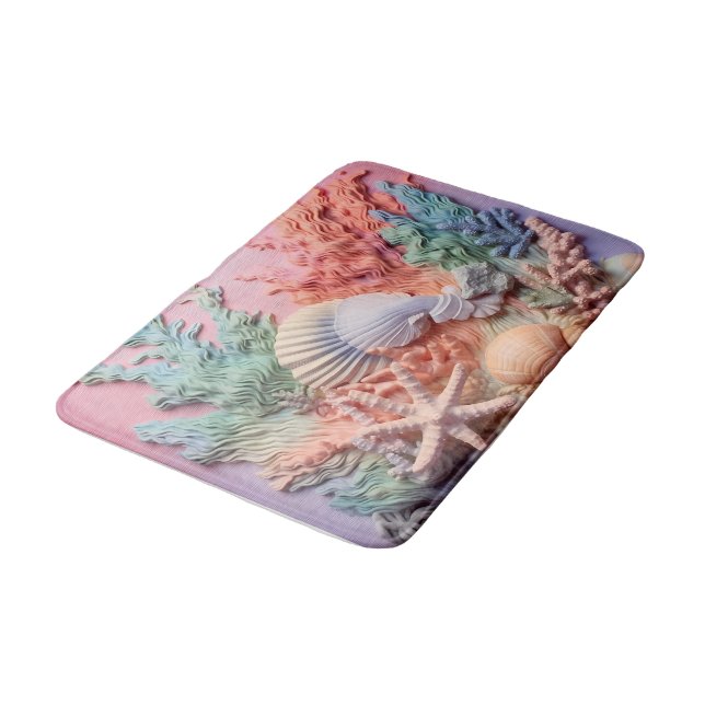 Seashells, Ocean Bath Room Rug Mat Home Decor (Angled)