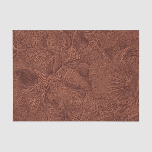 Seashells Ocean Beach Terracotta Earth Tone Tissue Paper (Front)